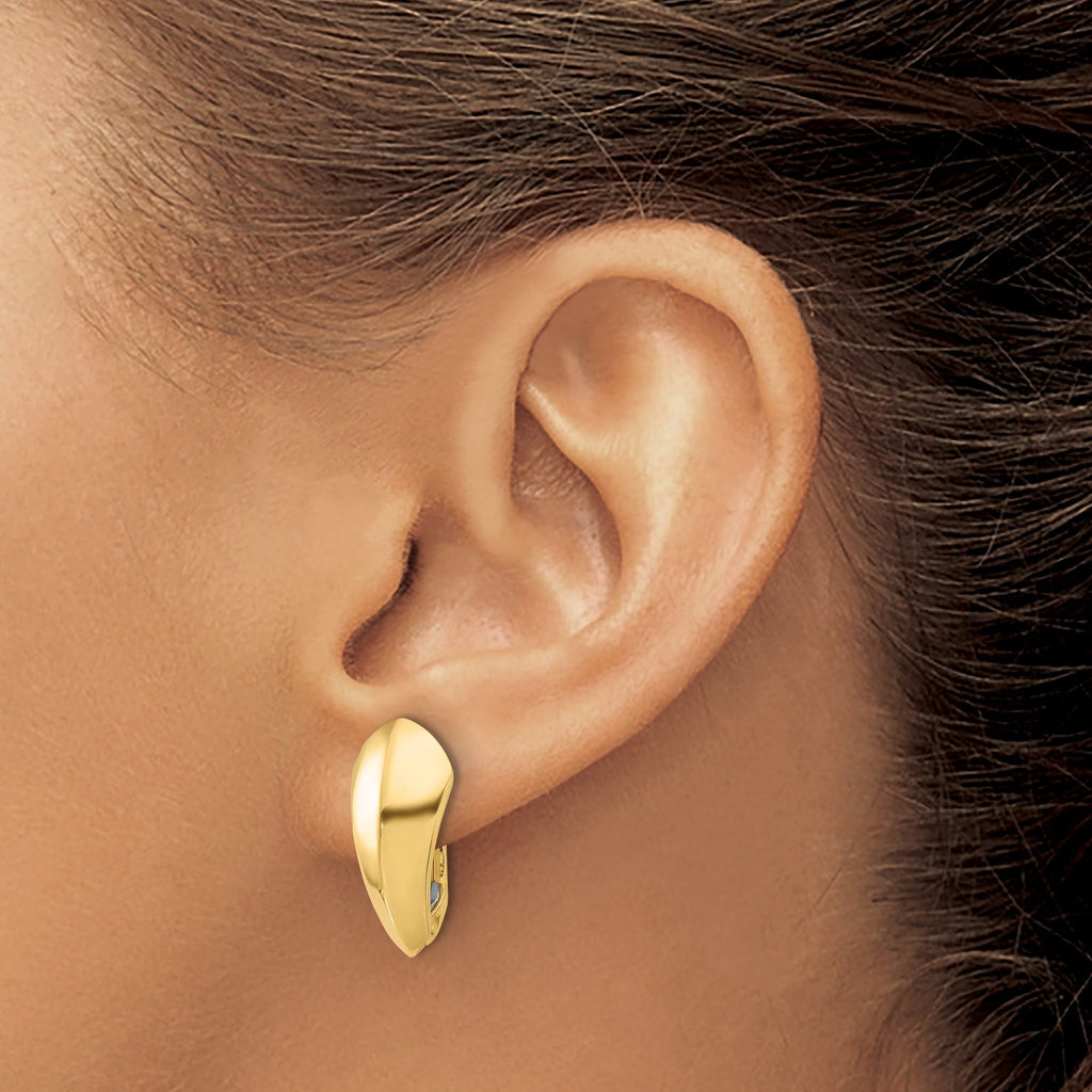 14K Polished Omega Back Earrings