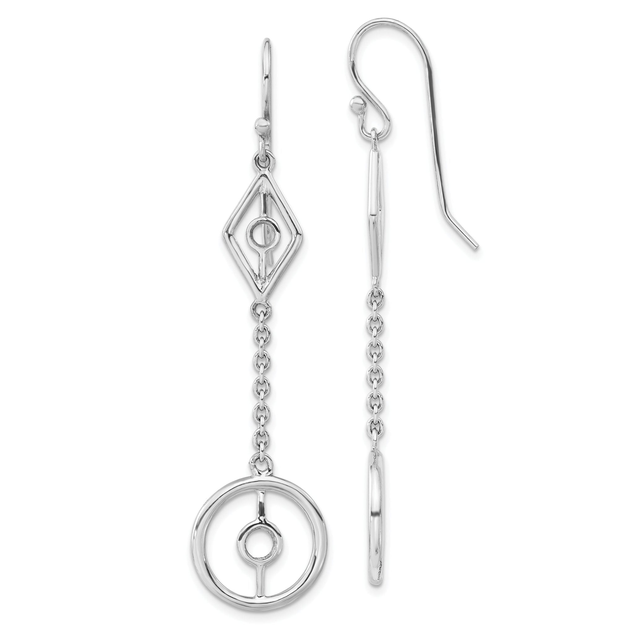 Sophia Jewelers Sterling Silver Polished Geometric Dangle Earrings Main image