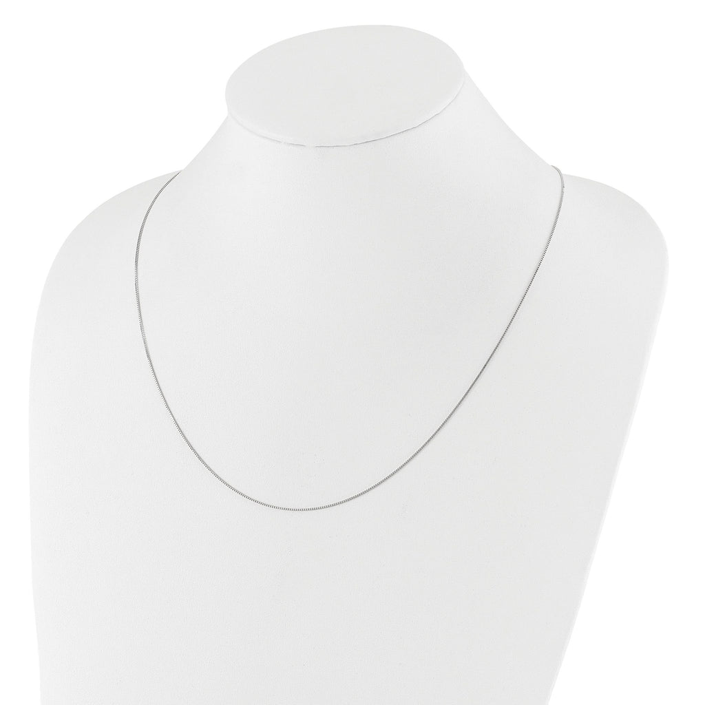 0.7mm 10K White Gold Box Chain
