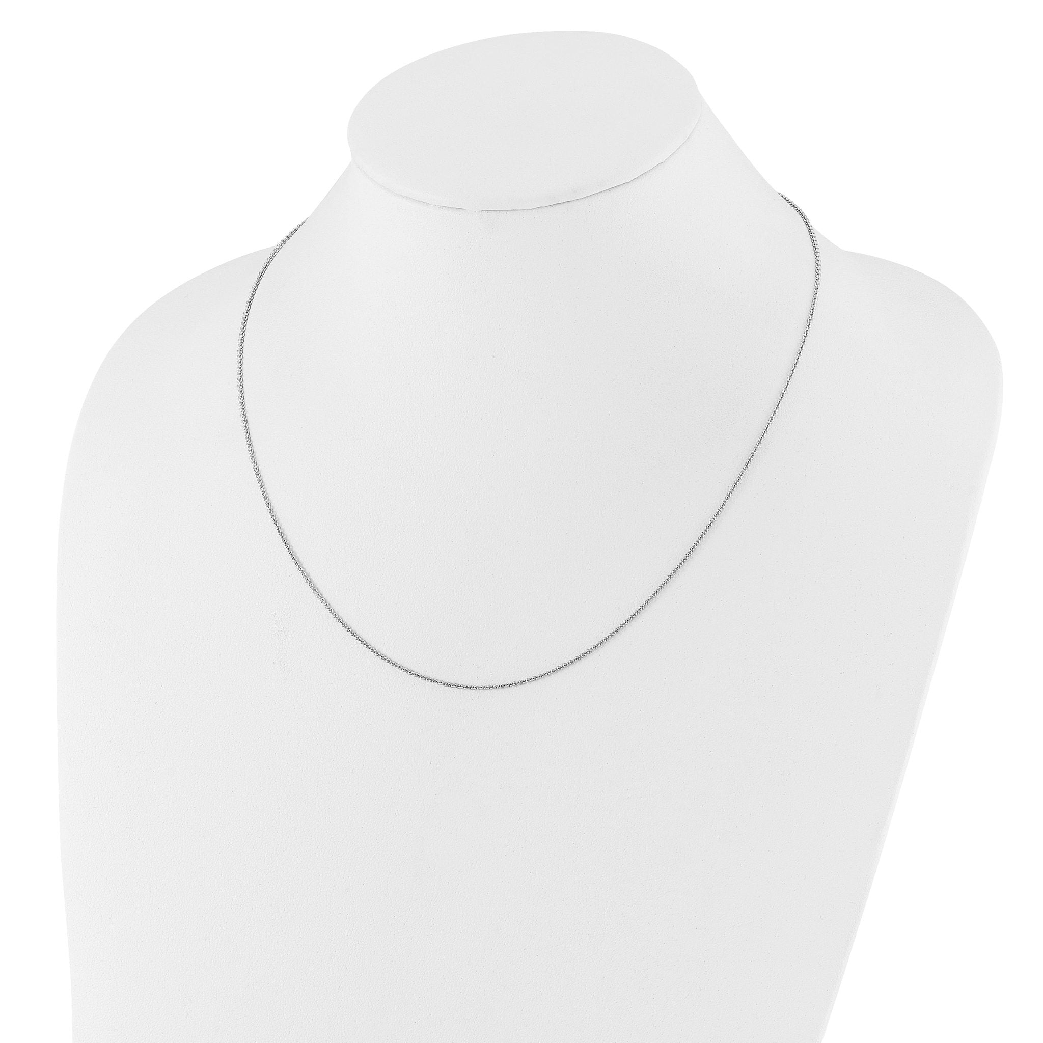 Sterling Silver RH-plated Adjustable 1.3mm Rolo Chain