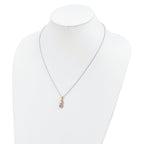 Sophia Jewelers Sterling Silver Rose Gold-Plated Four Hearts CZ Necklace