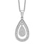 Brilliant Embers Sterling Silver Rhodium-plated 64 Stone 18 inch Micro PavÃƒÆ’Ã†â€™Ãƒâ€šÃ‚Â¢ÃƒÆ’Ã‚Â¢Ãƒâ€šÃ¢â‚¬Å¡Ãƒâ€šÃ‚Â¬ÃƒÆ’Ã¢â‚¬Â¦Ãƒâ€šÃ‚Â¡ CZ Teardrop Necklace with 2 Inch Extender