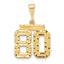 14K Gold Diamond-Cut Number 80 Charm with Polished Finish