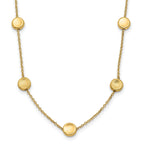 14K Gold Beaded Necklace with Polished Satin Finish and Lifetime Warranty