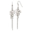 Clear Crystal Bead Cluster Drop Earrings in Silver-Tone