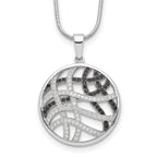 Brilliant Embers Sterling Silver Rhodium-plated 118 stone 18 inch Micro PavÃƒÆ’Ã†â€™Ãƒâ€šÃ‚Â¢ÃƒÆ’Ã‚Â¢Ãƒâ€šÃ¢â‚¬Å¡Ãƒâ€šÃ‚Â¬ÃƒÆ’Ã¢â‚¬Â¦Ãƒâ€šÃ‚Â¡ Black and White CZ Necklace with 2 Inch Extender