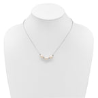 Sterling Silver Rhodium-plated CZ Bead/FWC Pearl With  2in ext. Necklace