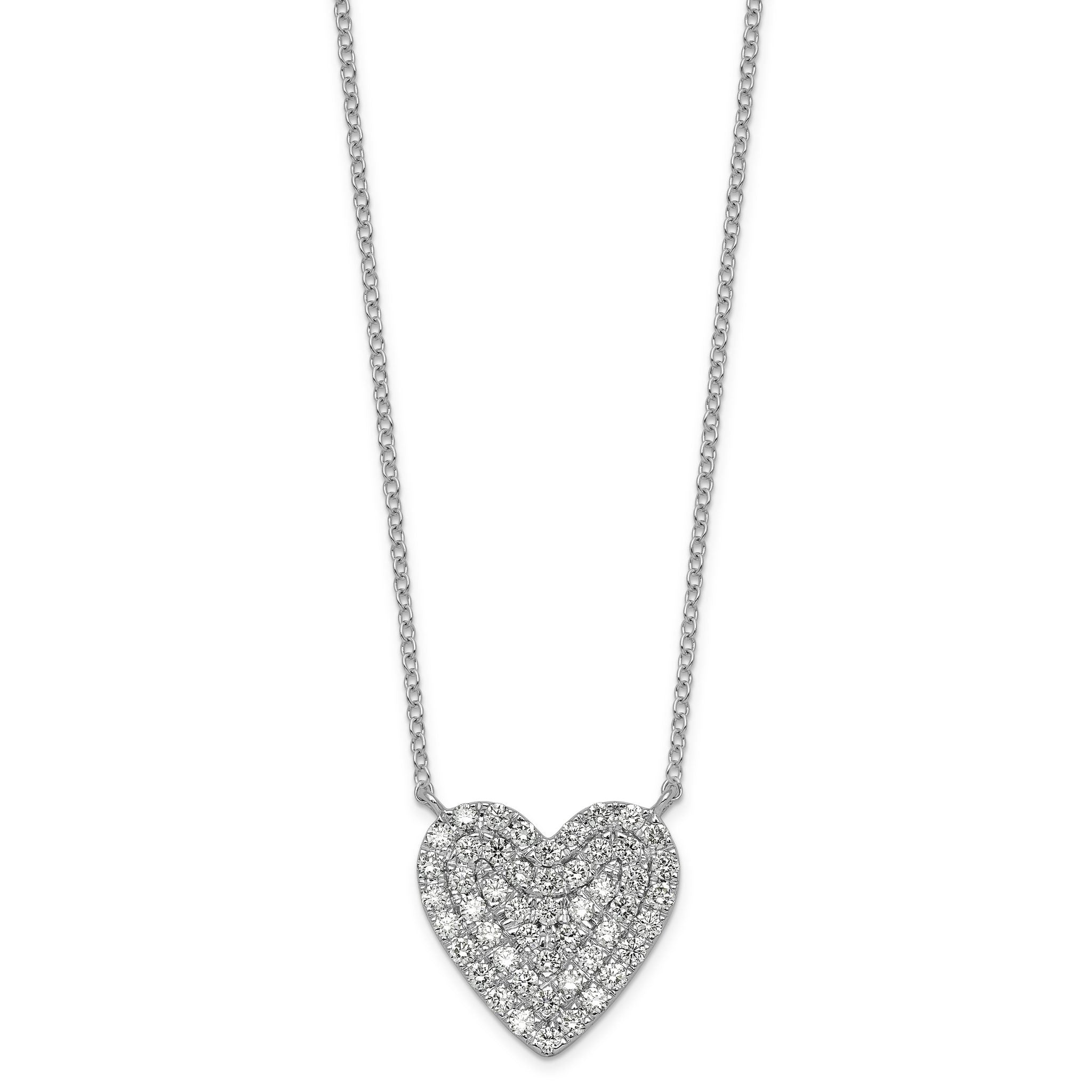 14kw 3/4 ctw Lab Grown Diamond VS+ F+ Round Cluster Necklace Main image