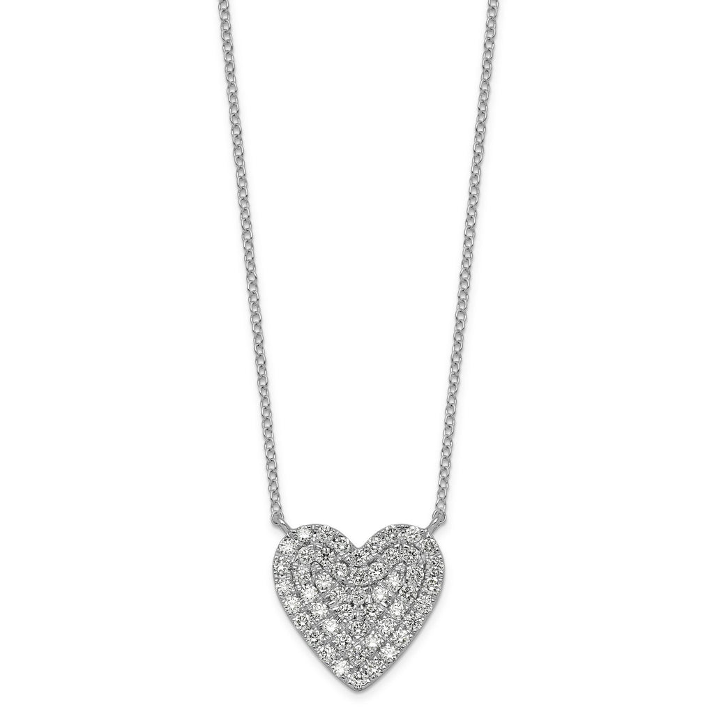 14kw 3/4 ctw Lab Grown Diamond VS+ F+ Round Cluster Necklace