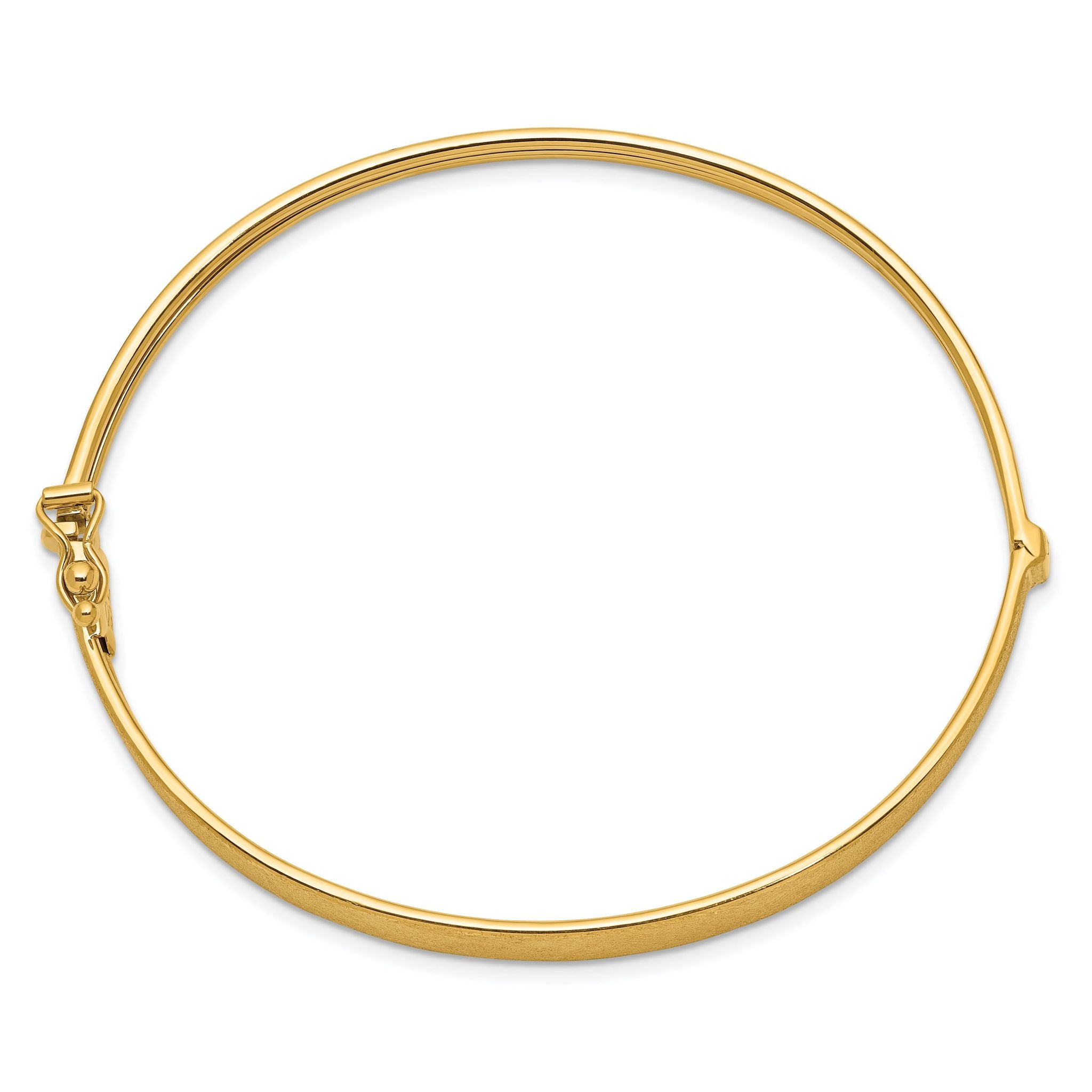 14k Satin Finish Graduated Hinged Bangle Secondary image