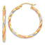 14k White & Rose Rhodium Satin Twisted Hoop Earrings