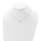 Sterling Silver Rhodium-plated Anchor 16 inch with a 2 inch extention Necklace