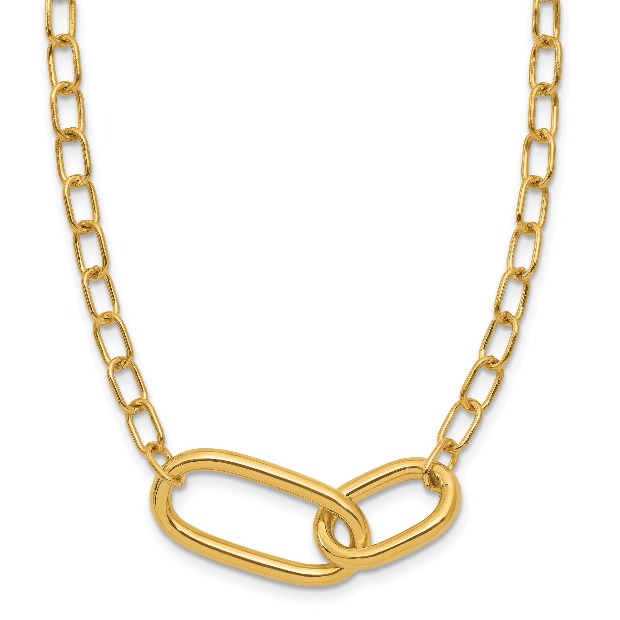 14K Polished Fancy Link Necklace Main image