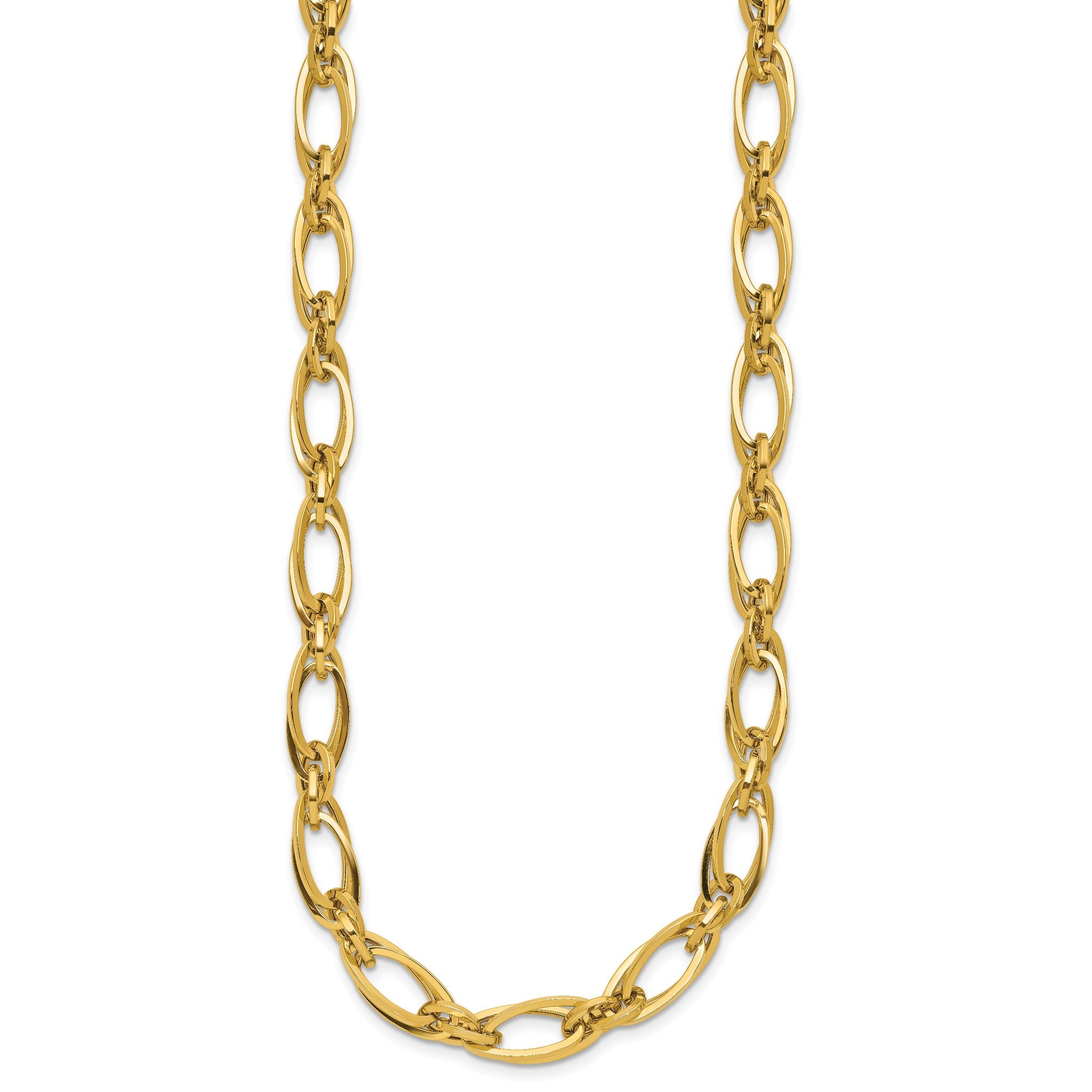 14K Polished Fancy Oval Link Necklace Secondary image