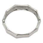 Stainless Steel Brushed and Textured Hinged Bangle Bracelet for Women