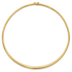 14k Polished 3/6mm Graduated Omega Necklace