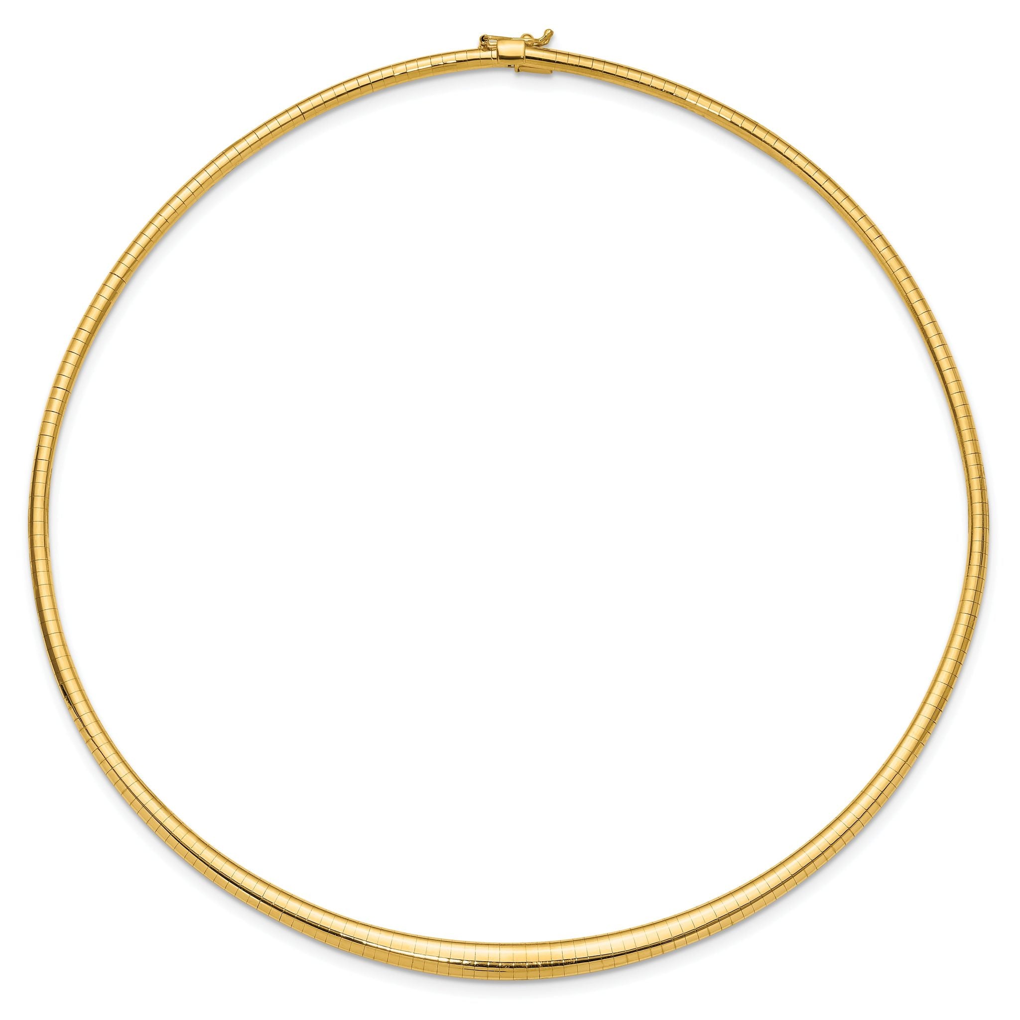 14k Polished 3/6mm Graduated Omega Necklace