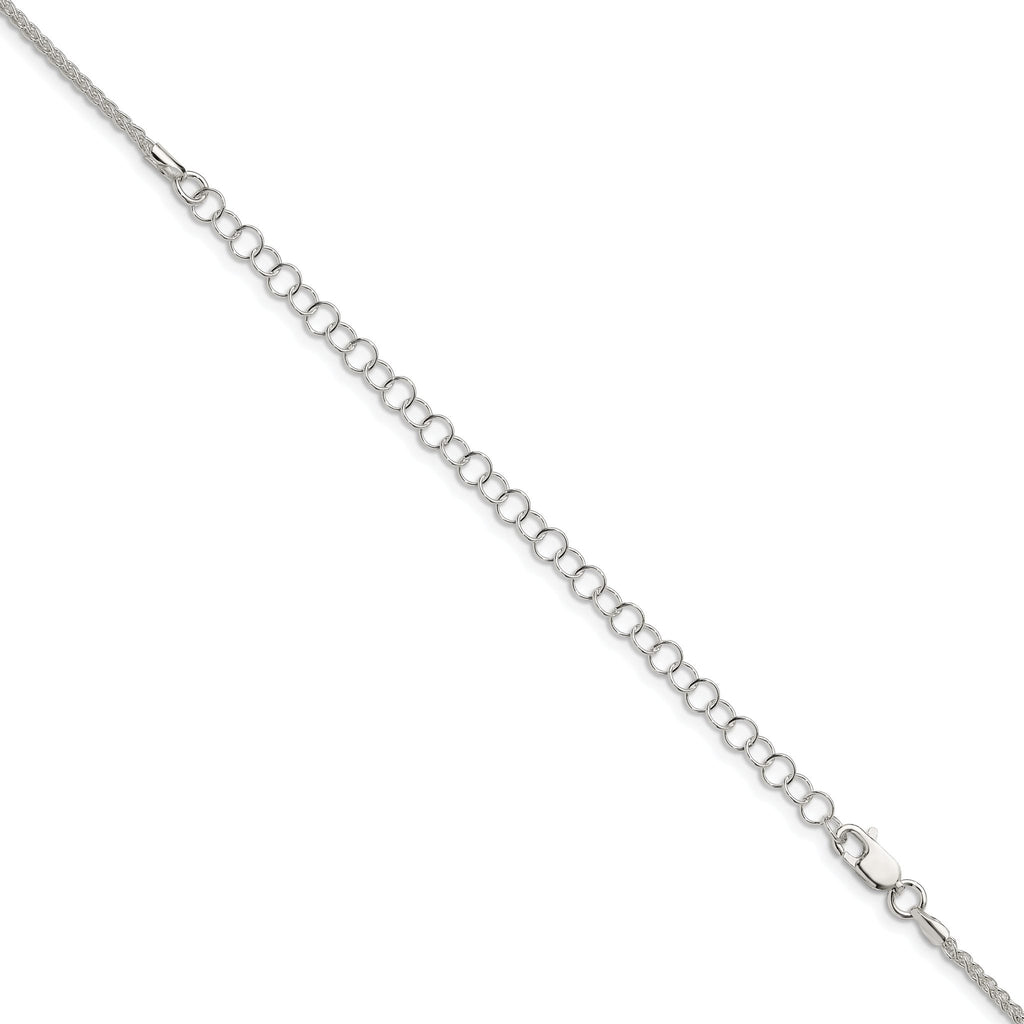 Sterling Silver 1.6mm Round Spiga Chain With 2 Inch Extension