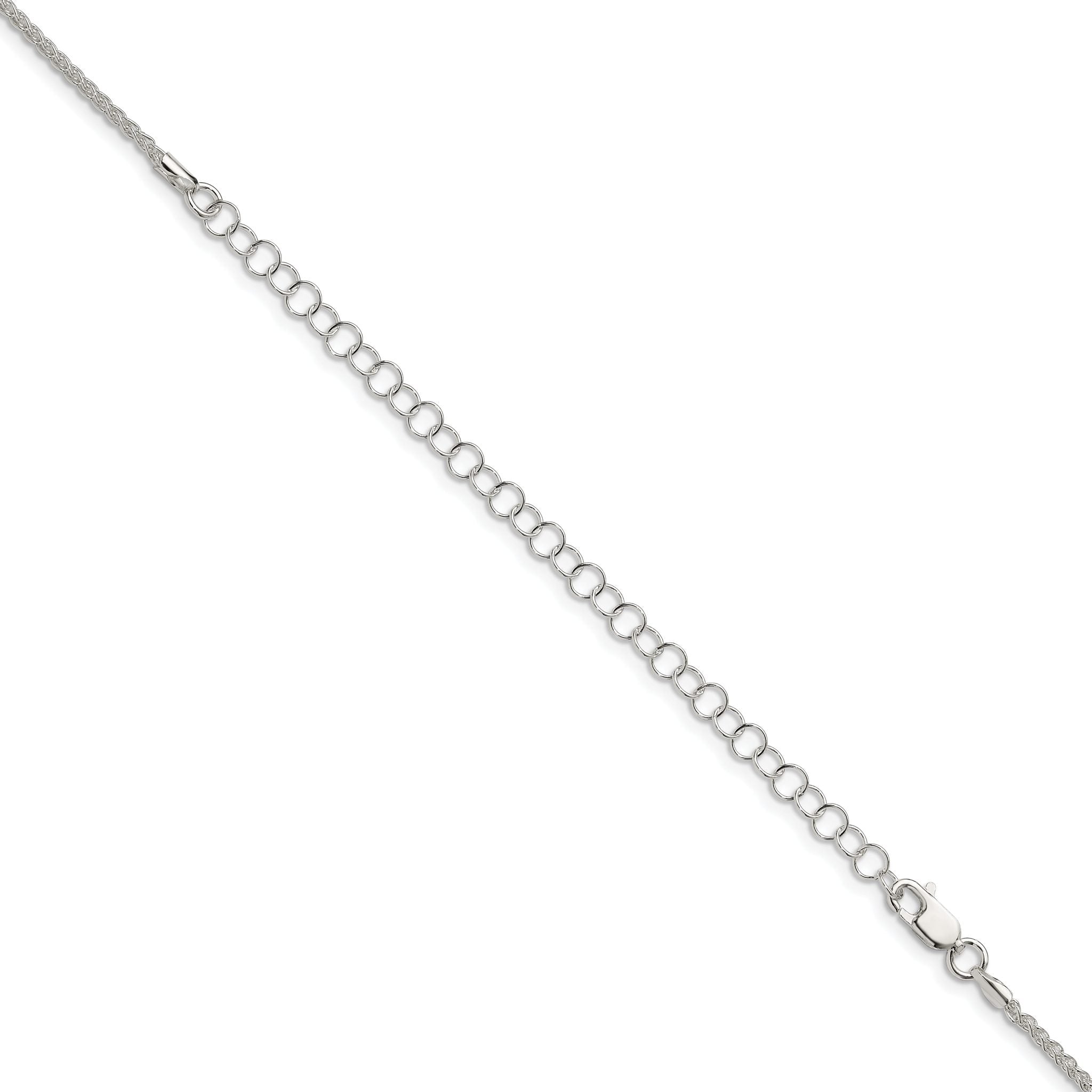 Sterling Silver 1.6mm Round Spiga Chain With 2 Inch Extension