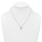 14k White Gold 3/8 carat Lab Grown Diamond VS+ F+ Complete Letter G 18 inch Initial Necklace