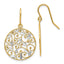 14K Gold Rhodium Filigree Drop Earrings with Diamond-Cut Design