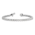 14k White Gold Holds 4.73 carat 46-3.0mm Round Diamond 3-prong Tennis Bracelet Mounting (No Stone Included)