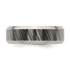 Beveled-Edge Comfort-Fit Wedding Band in Titanium, 7mm