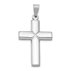 14K White Gold Polished Cross Pendant Reversible Rhodium Finish Sophia Jewelers