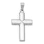 14K White Gold Polished Cross Pendant Reversible Rhodium Finish Sophia Jewelers