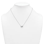 14k White Gold 1 carat Lab Grown Diamond VS+ F+ Complete 18 inch Two Stone Fashion Necklace