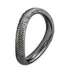 Black-Plated Wave Stackable Ring in Sterling Silver