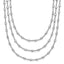 Sterling SilverRhodium-Rhodium-Plated 3 Strand Beaded 16in With 2 Inch Extention. Necklace