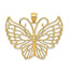 14K Gold Polished Butterfly Pendant with Textured Design