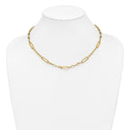 14K Polished Fancy Paperclip Necklace