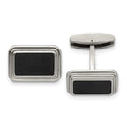 Stainless Steel Brushed Black Cuff Links