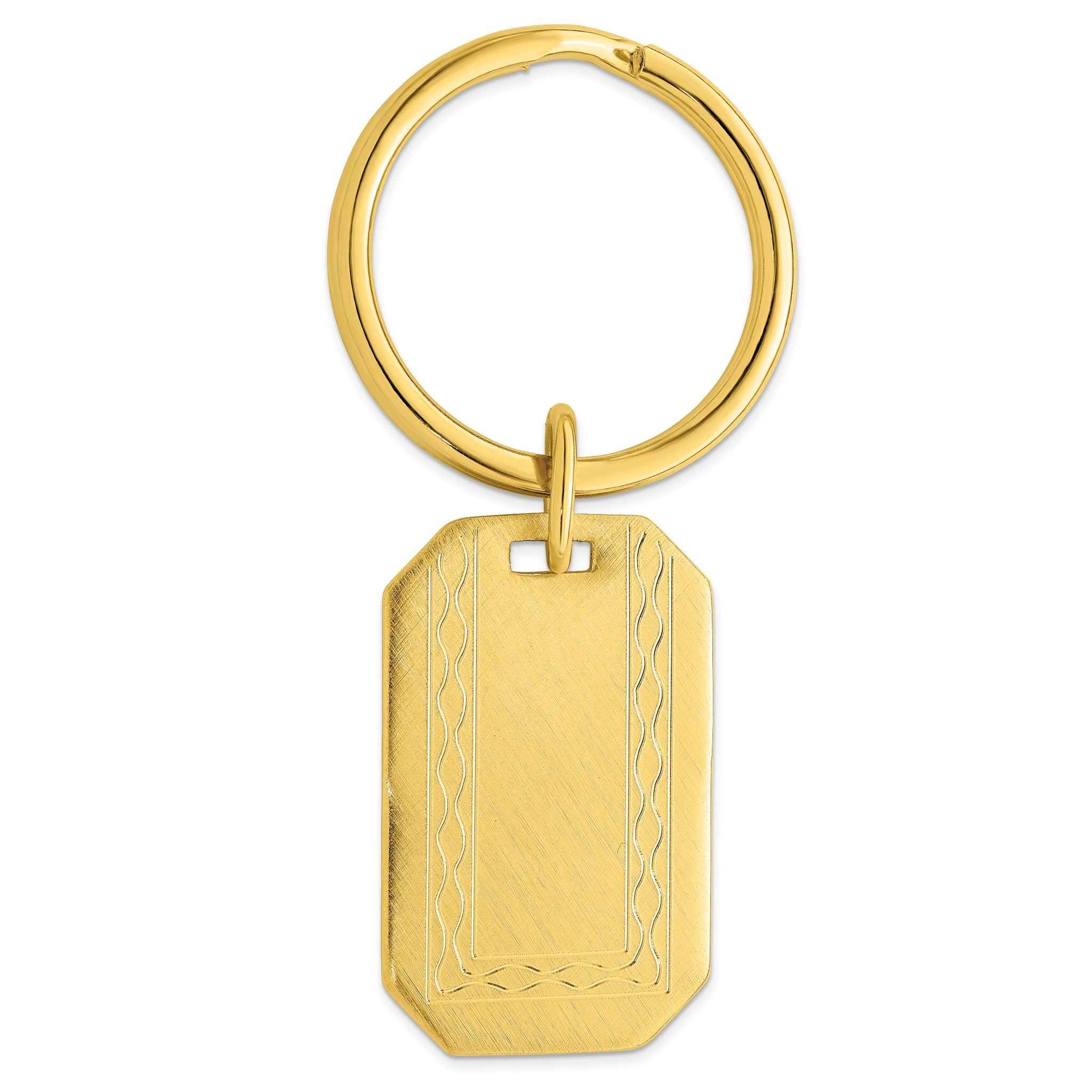 Gold-plated Kelly Waters with Engraveable Area Florentine Key Ring Main image