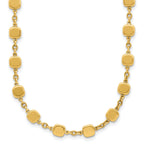 14K Polished Geometric Square with 2 in ext. Necklace
