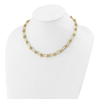 14K Polished Love Knot Fancy Paperclip Link Necklace