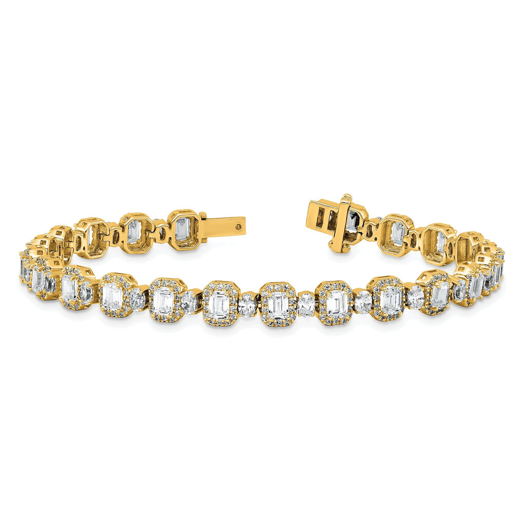 14k 8 carat Lab Grown Diamond VS+ F+ Complete Fashion Tennis Bracelet
