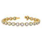 14k 8 carat Lab Grown Diamond VS+ F+ Complete Fashion Tennis Bracelet