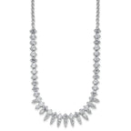 Cheryl M Sterling Silver Rhodium-plated Polished Fancy CZ Necklace