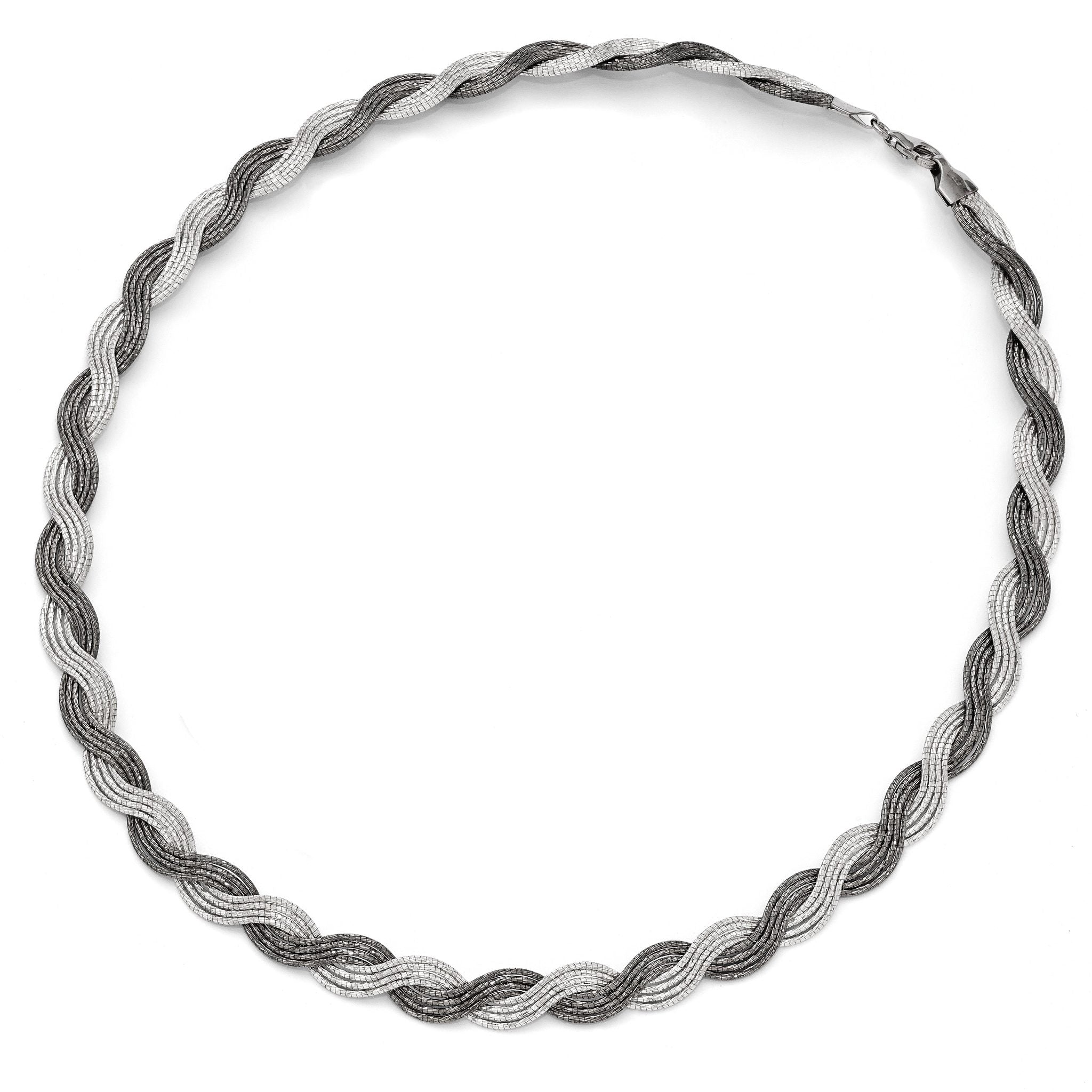 Sterling Silver Ruthenium-Plated Diamond-Cut Fancy Necklace 18.5 by Sophia Jewelers Secondary image