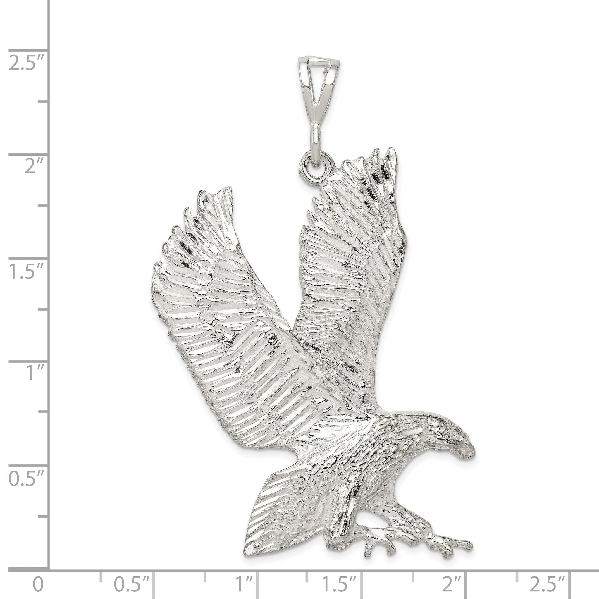 Men's 925 Sterling Silver Eagle Charm Pendant with Anti-Tarnish Finish