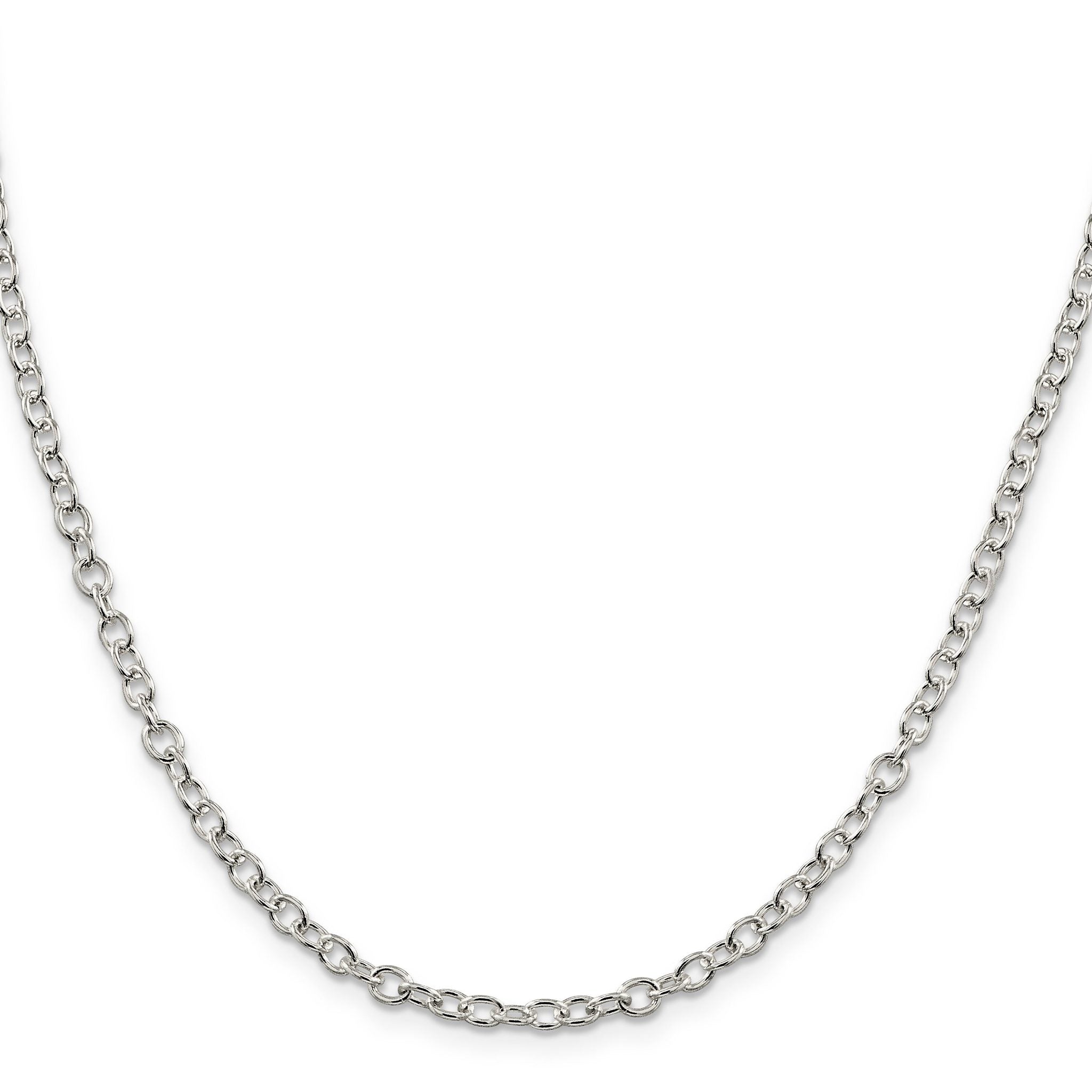 Oval Cable Chain Necklace in Sterling Silver, 3.75mm Secondary image