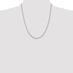 Sterling Silver Rhodium-plated 2mm Box Chain