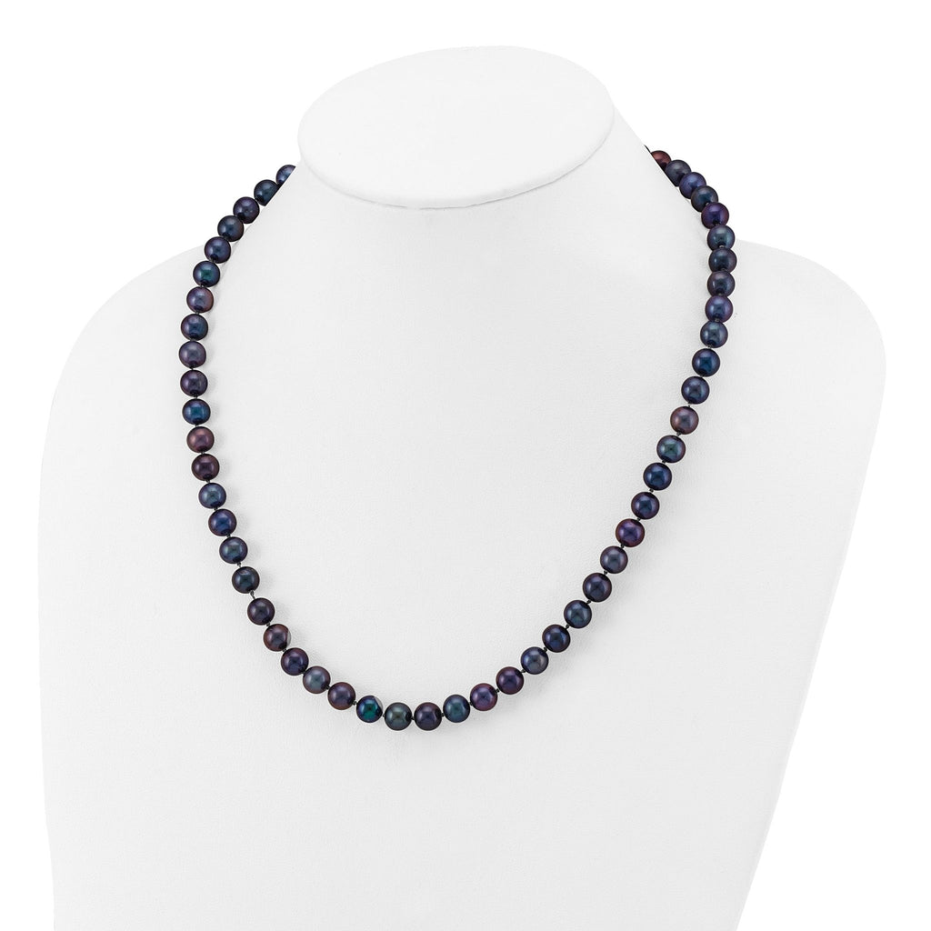 14K Gold Filled 7-8mm Black Cultured Freshwater Pearl Necklace