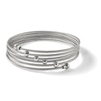 Stainless Steel Polished Flexible Coil Bangle Bracelet for Women