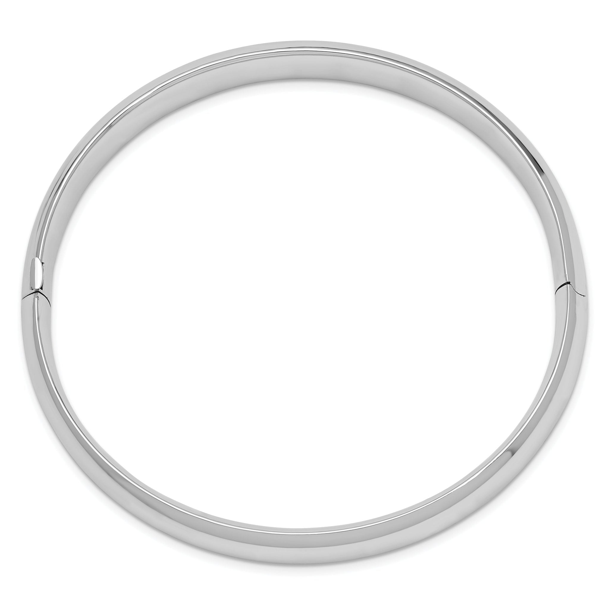 14k White Gold High Polished 10.00mm Hinged Bangle Main image