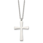 Large Cross Pendant Necklace in Stainless Steel