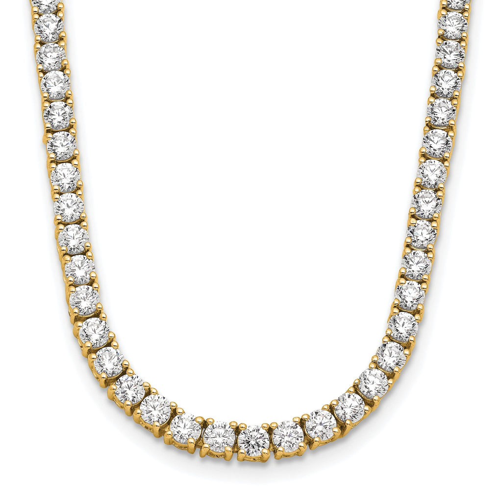 14k 10 carat Lab Grown Diamond VS+ F+ Complete 16 inch Tennis Necklace